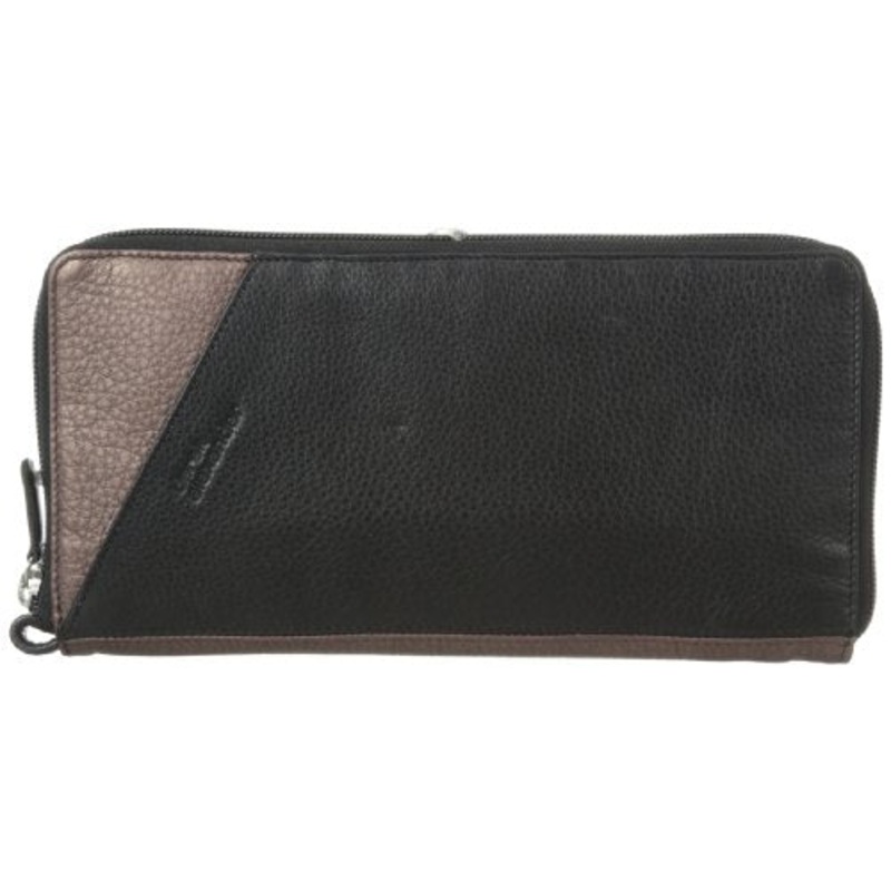 Derek Alexander Full Zip Travel Wallet, Black/Bronze, One Size