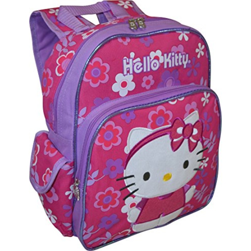 Hello Kitty Flower Shop Deluxe Embroidered 12" School Bag Backpack