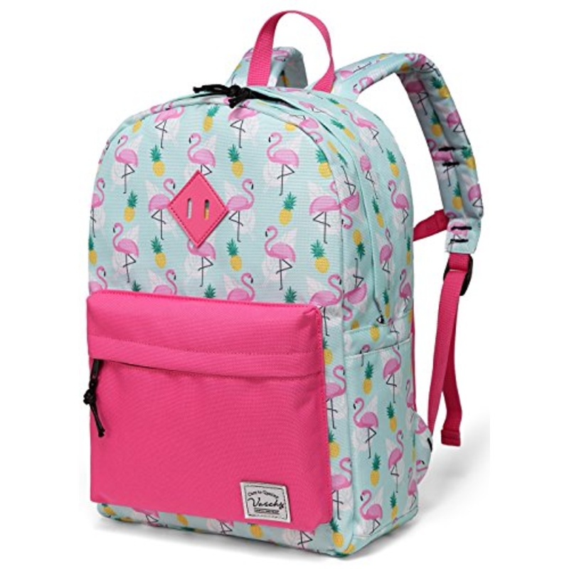 Preschool Girls Backpack,VASCHY Little Girls Backpacks for Toddler with Chest Strap Cute Pineapple Flamingos