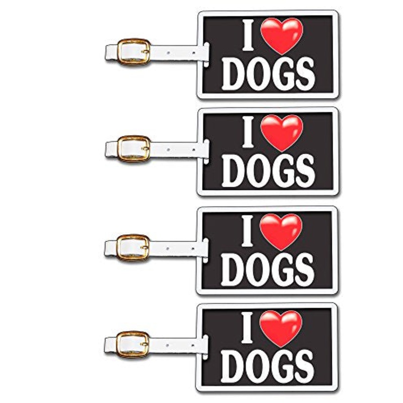 Tag Crazy I Heart Dogs Four Pack, Black/White/Red, One Size