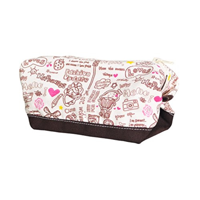 Vietsbay'S Women Happinessprint Canvas Toiletry Bag Makeup Cosmetic Pouch
