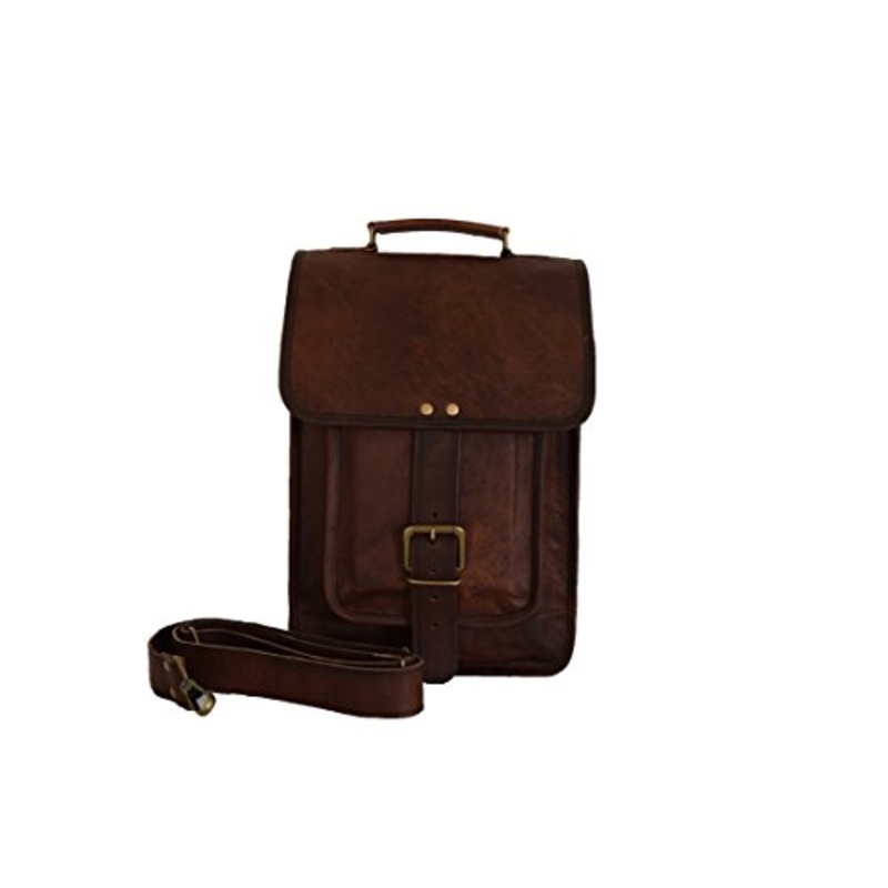 Vintage Craft Real Brown Leather Satchel 13" Macbook / Laptop Messenger Bag