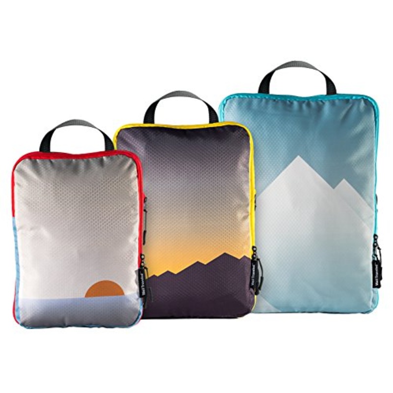 Well Traveled Compression Packing Cubes Set Travel Organizer Compression Pouches