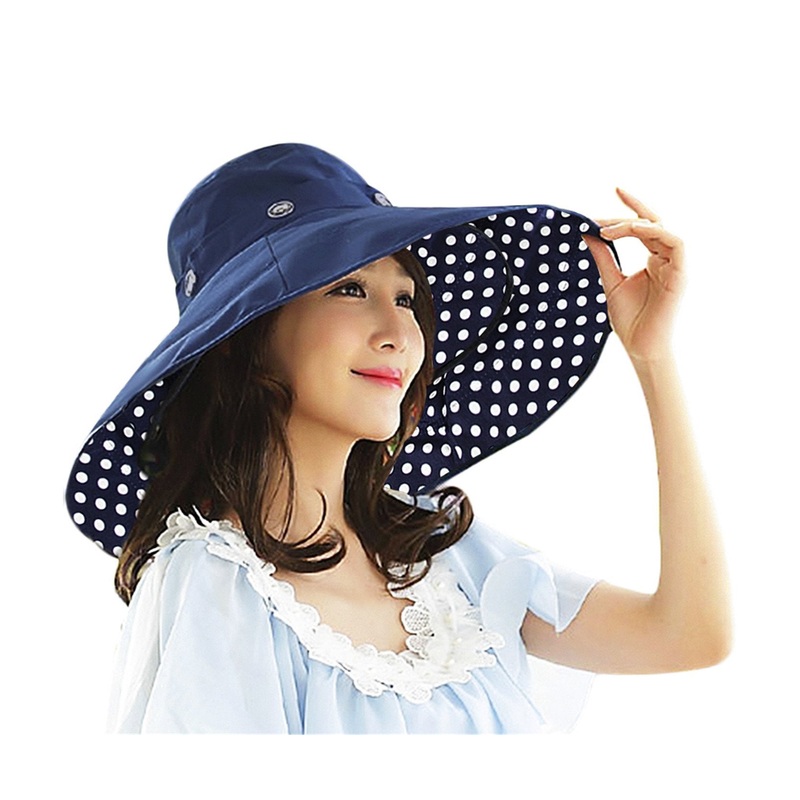 2 in 1 Anti-UV Sun Protective Reversible Beach Sun Hat Floppy Bucket Hat UPF 50