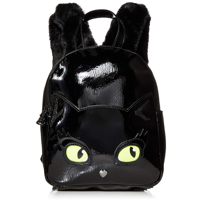 Betsey Johnson Resting Kitsch Face Backpack, Black