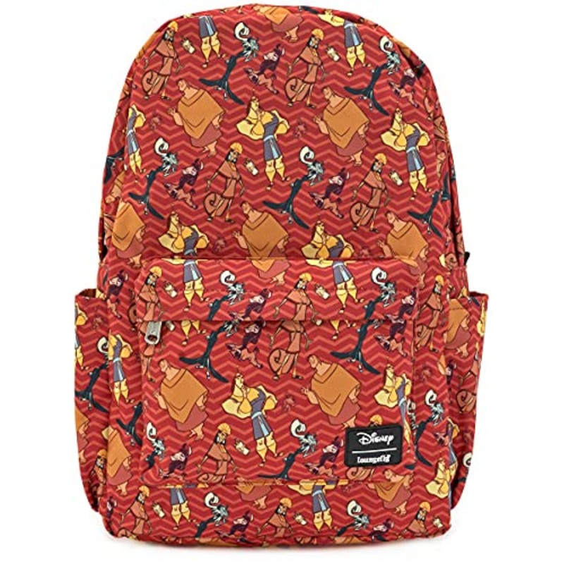 Loungefly x Disney Emperor's New Groove Character Print Nylon Backpack (Red Multi, One Size)