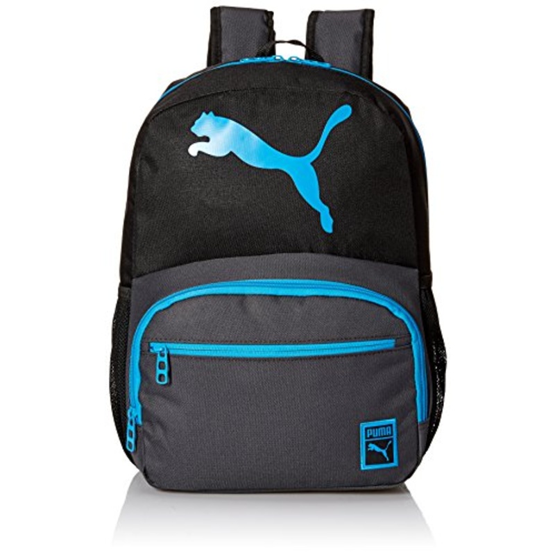 PUMA Kids' Little Boys' Logo, Backpack Black/Blue, Youth Size