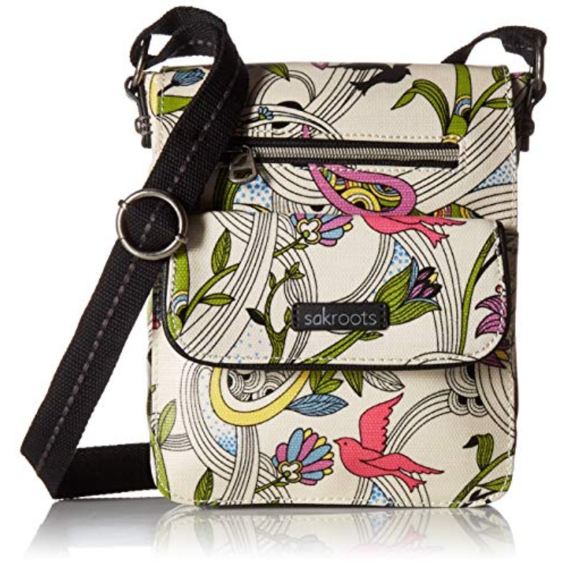 Sakroots Unisex-adults Artist Circle Small Flap Messenger, White Peace Dove