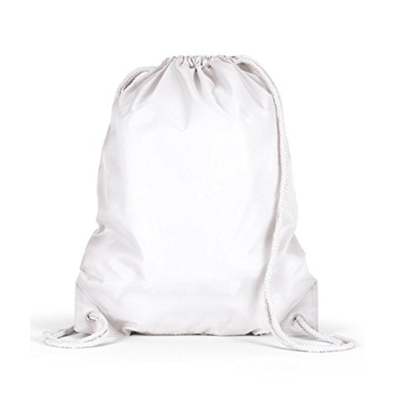 Ultraclub Drawstring Grommet Sport Backpacks Set_White & Black_Os