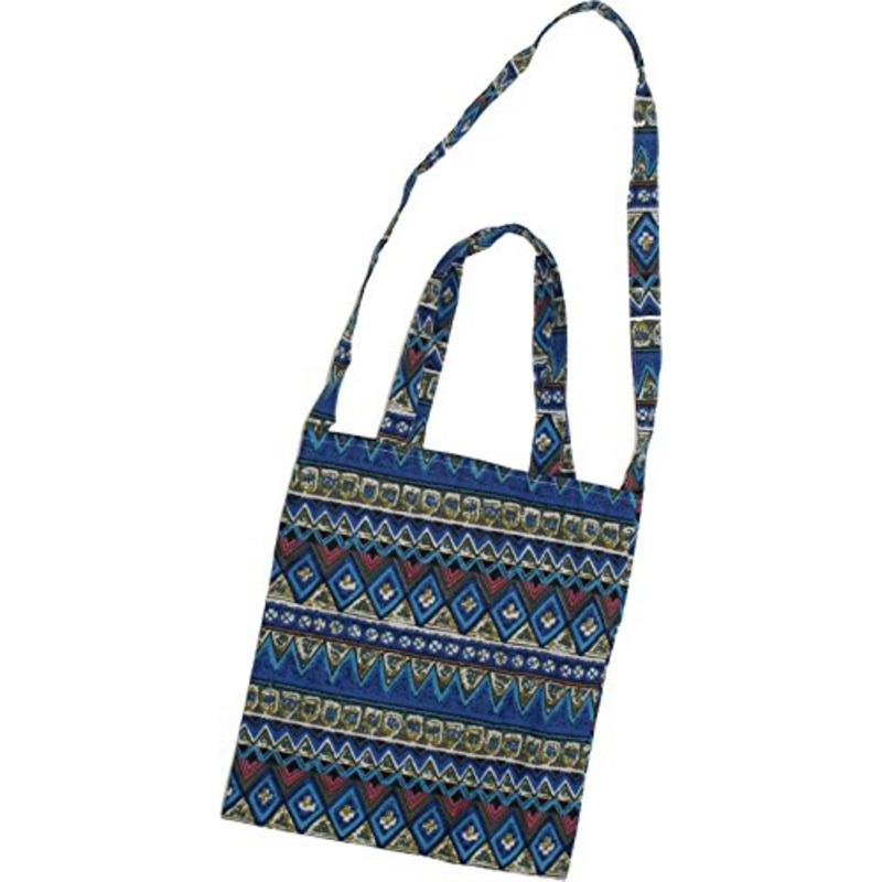 Zuzify Printed Cotton Canvas Shoulder Or Carry Tote Bag. Zuz0014 Os Blue