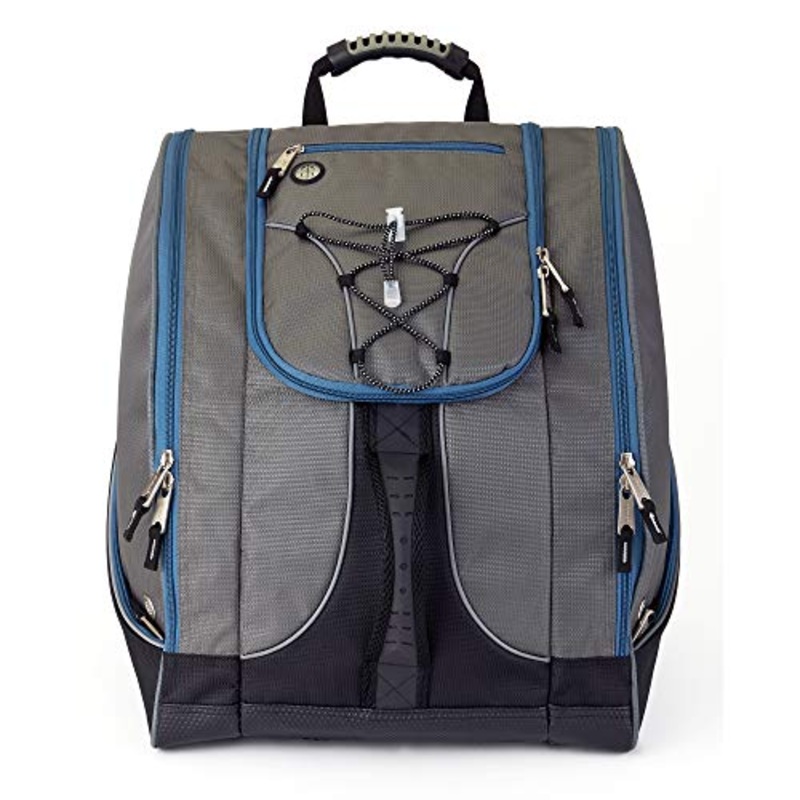 Athalon Bag and Backpack Snowboard - Holds Everything - (Ski Boots, Helmet, Goggles, Gloves), BlueZipGray/BK, One Size