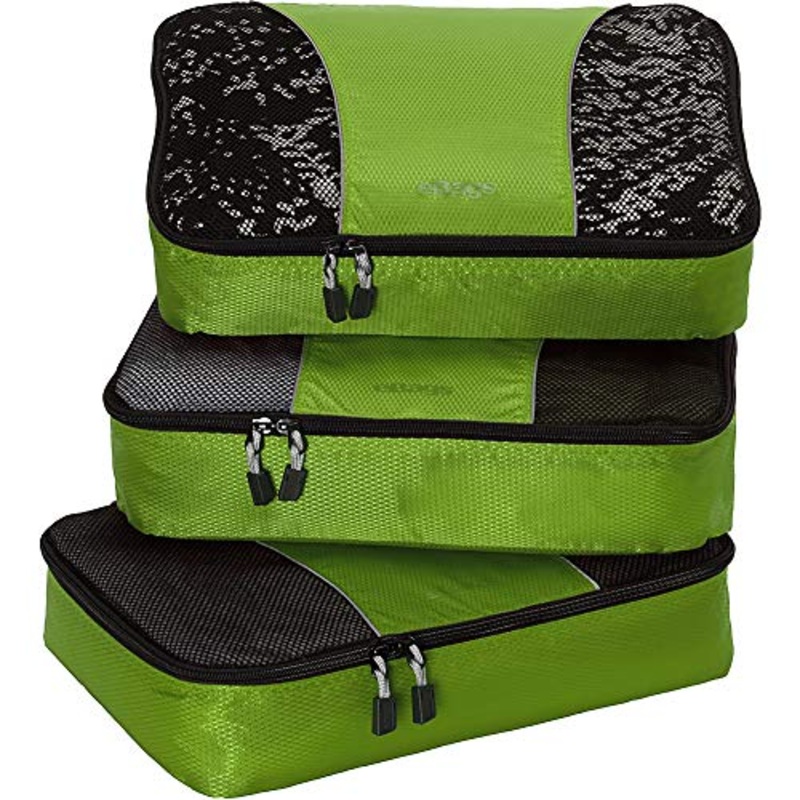 eBags Medium Packing Cubes for Travel - 3pc Set - (Grasshopper)