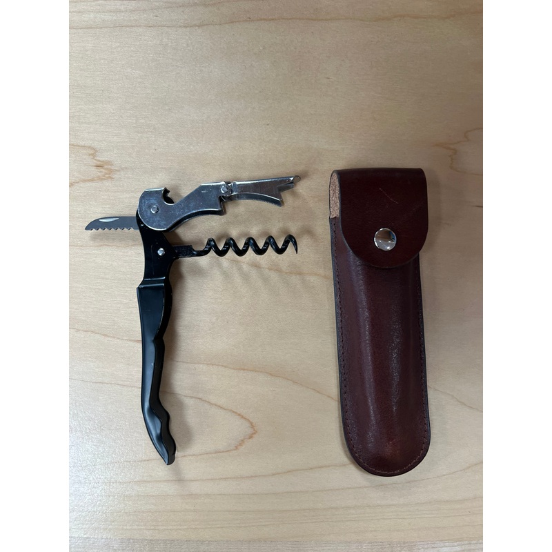 Bosca VACHETTA Corkscrew & Leather Sheath