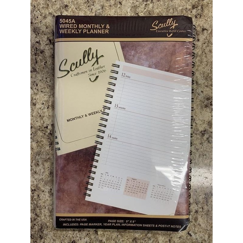 Scully 2026 5045A-26 Monthly + Weekly 5" x 8" Spiral Agenda Refill