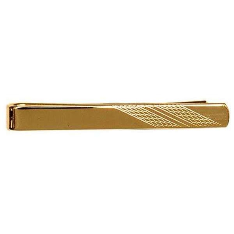 David Van Hagen Barley Pattern Tie Slide - Gold