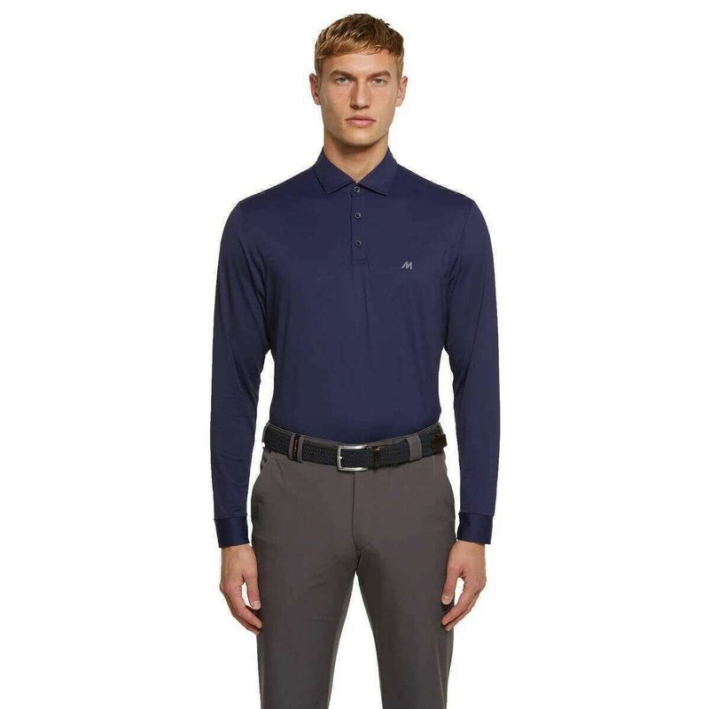 Meyer Bryson Performance Long Sleeve Polo - Navy