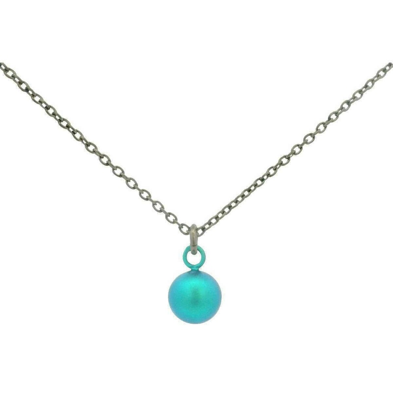 Ti2 Titanium Bead Pendant - Kingfisher Blue