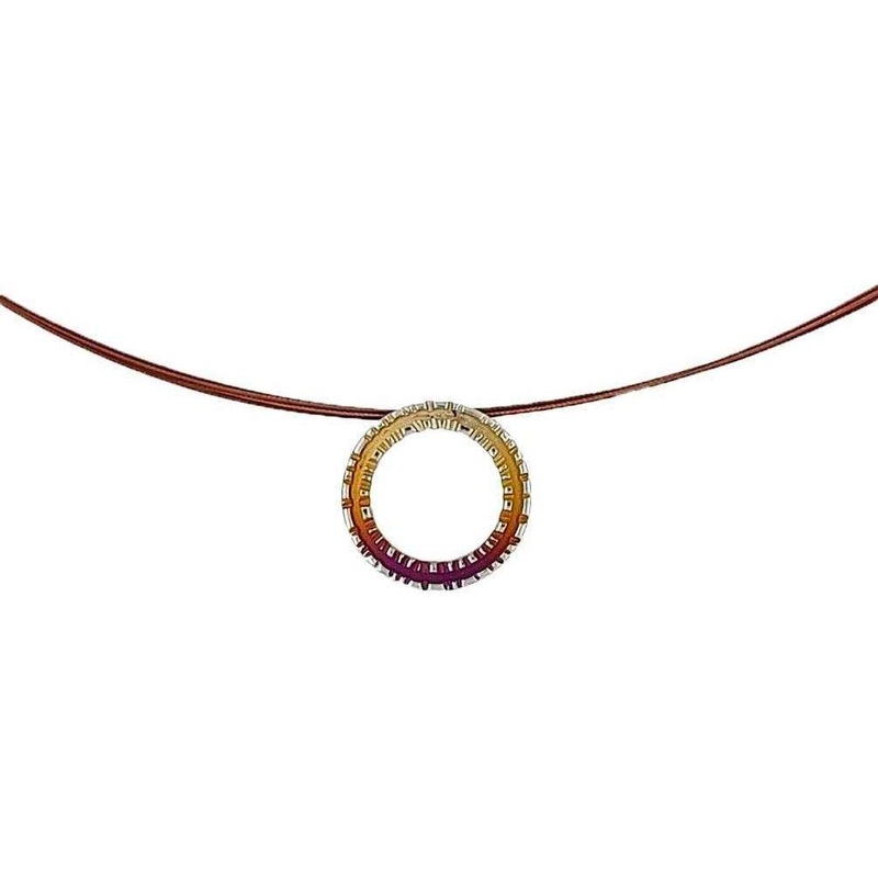 Ti2 Titanium Coastal Edge Small Pendant - Brown