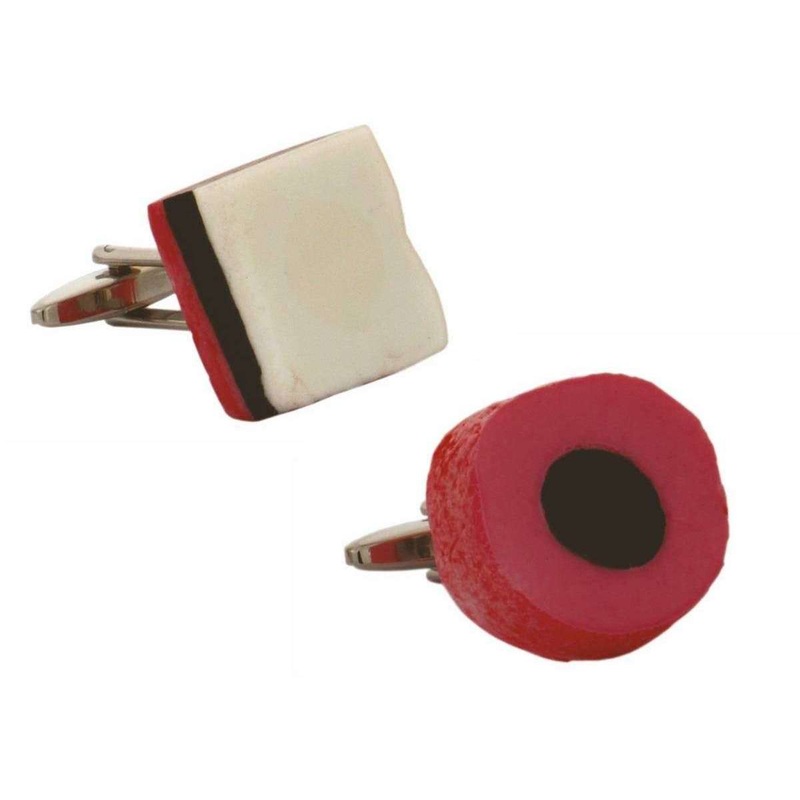 Zennor Liquorice All Sorts Cufflinks - Red/White