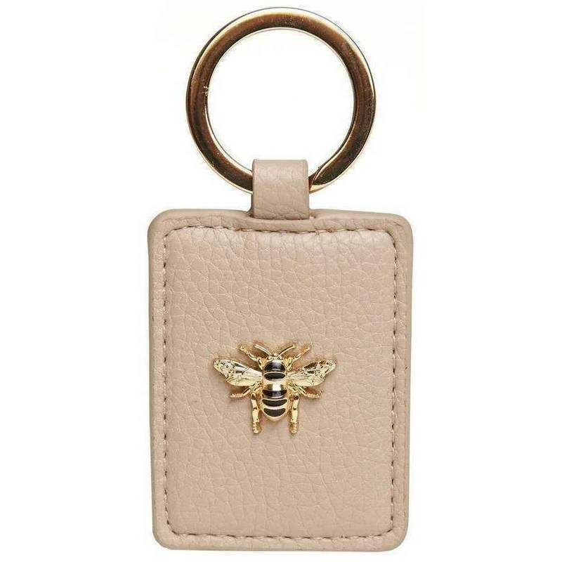 Alice Wheeler London Rectangle Key Ring - Stone Beige