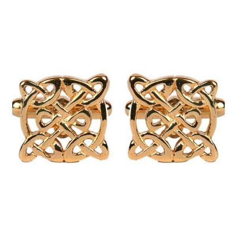 David Van Hagen Circular Celtic Cufflinks - Gold