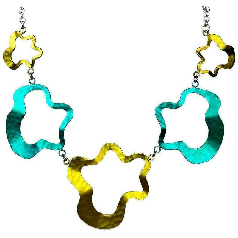 Ti2 Titanium Multi Splat Necklace - Kingfisher/Yellow