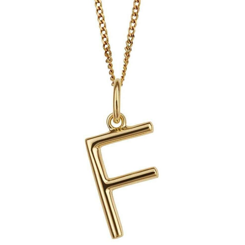 Beginnings F Initial Pendant - Gold