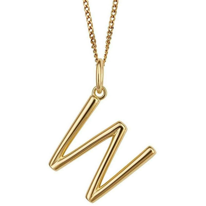 Beginnings W Initial Pendant - Gold