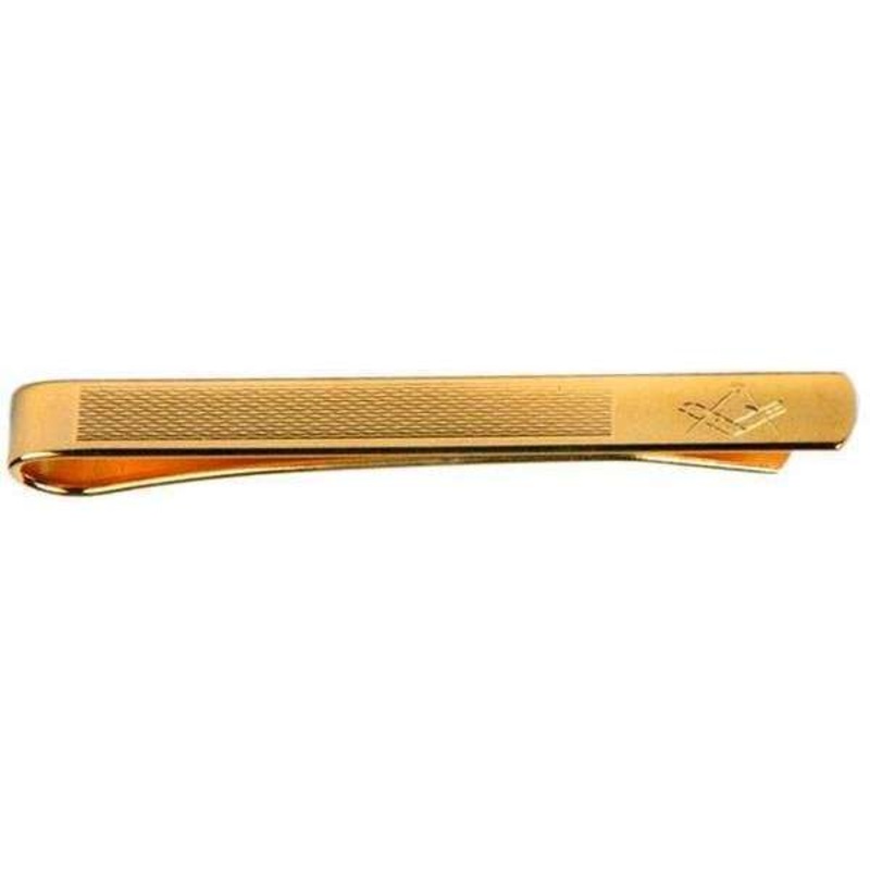 David Van Hagen Masonic Engraved Tie Slide - Gold