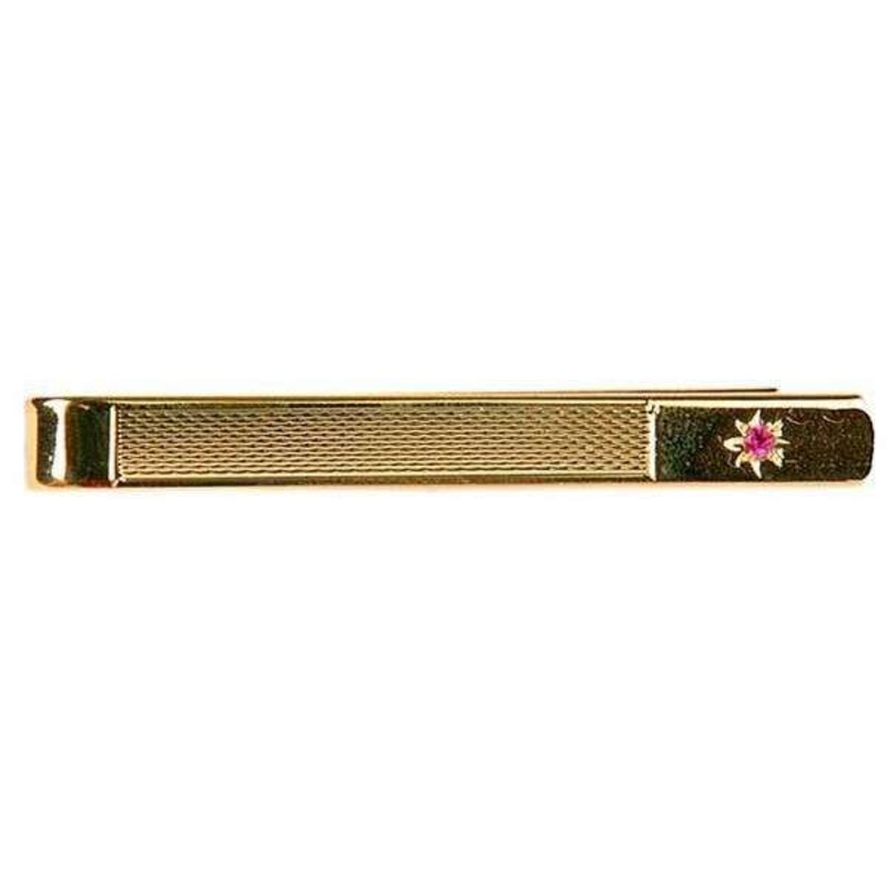 David Van Hagen Ruby Star Tie Slide - Gold