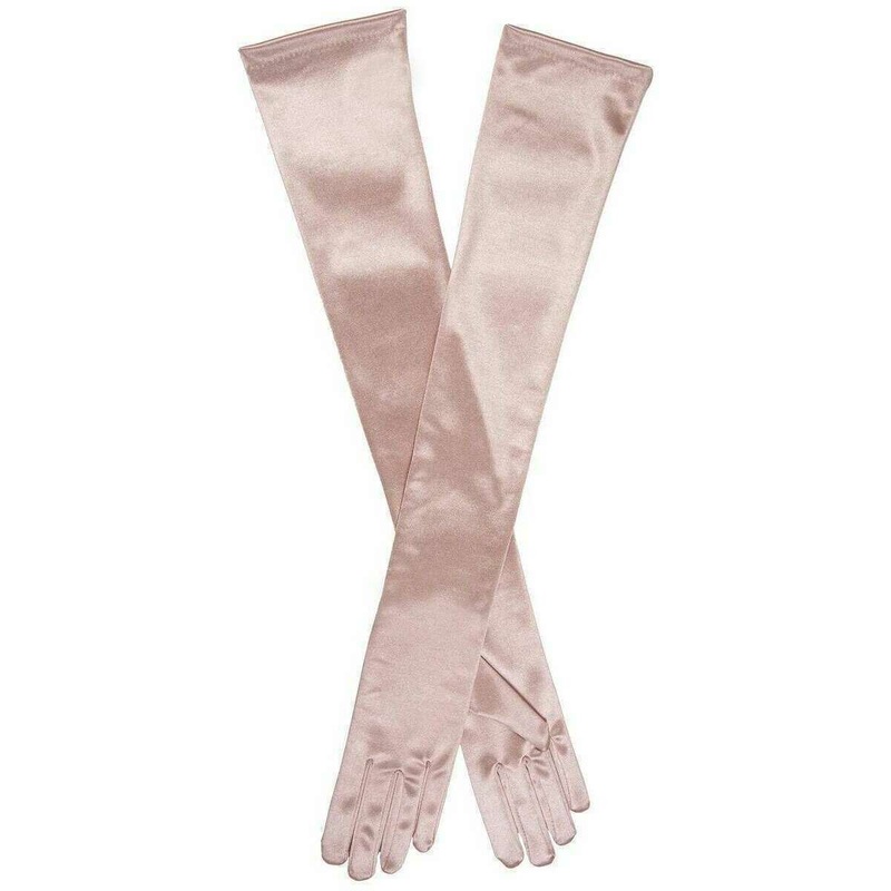 Dents Bella Long Satin Opera Gloves - Rose Pink