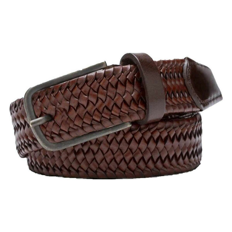 Meyer Elastic Leather Belt - Brown