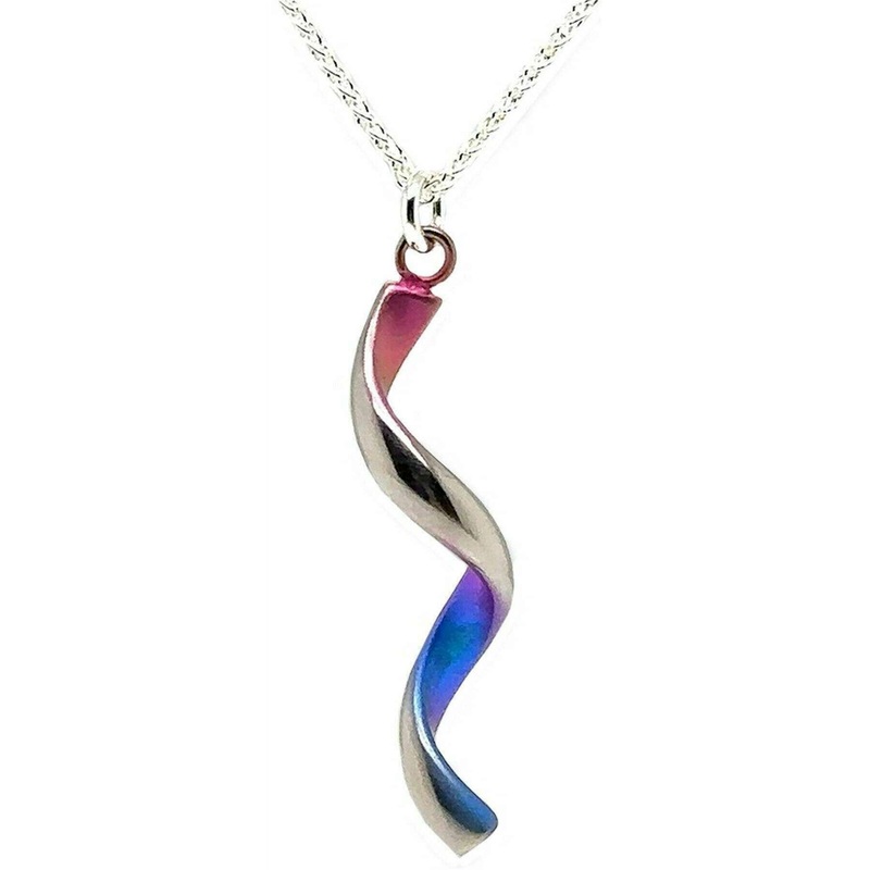 Ti2 Titanium Spiral Pendant - Pink