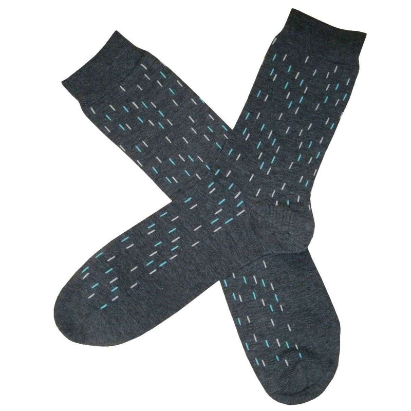 Bassin and Brown Mini Line Socks - Grey/Turquoise/White