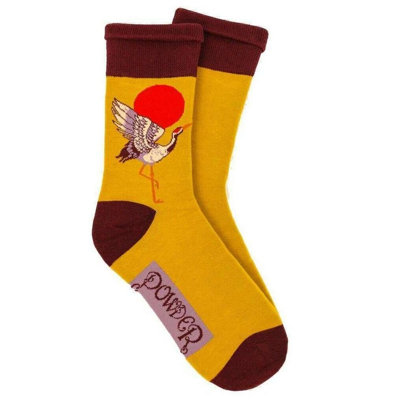 Powder Crane at Sunrise Socks - Mustard Yellow