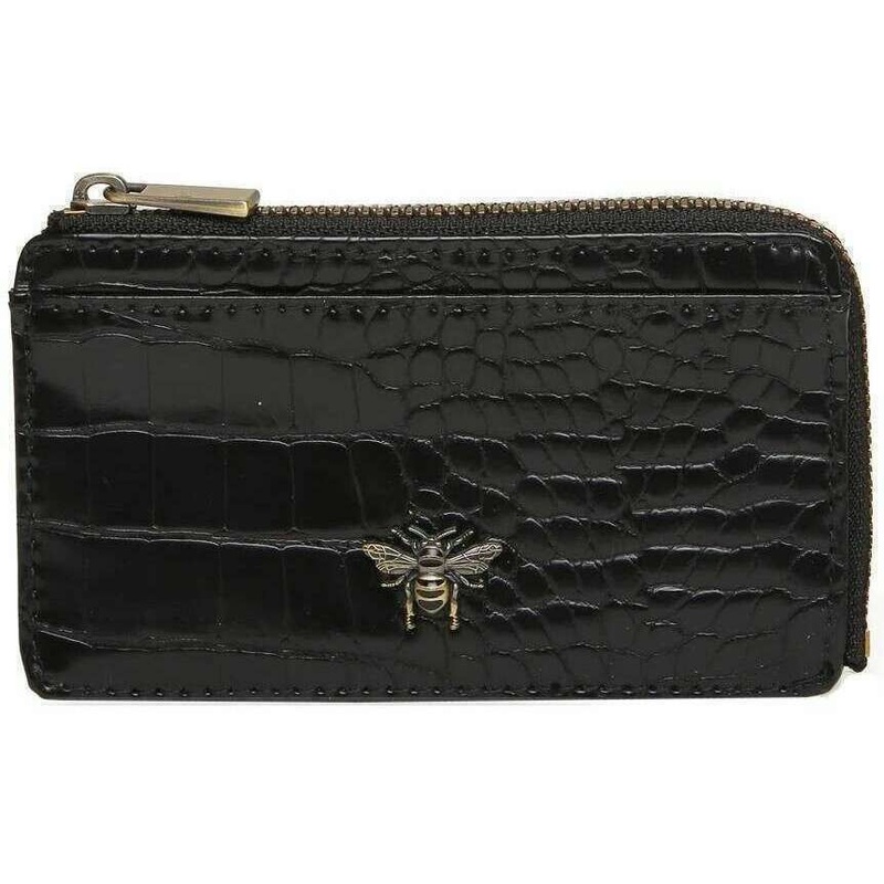 Alice Wheeler London Bath Coin Card Purse - Black Croc