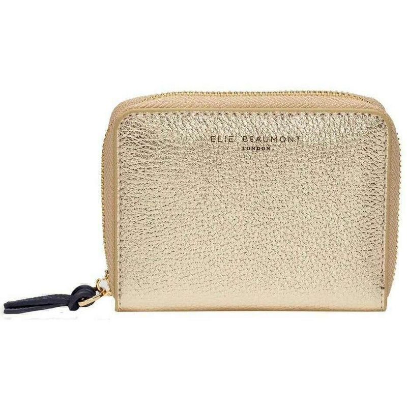 Elie Beaumont Zipper Purse - Gold/Navy