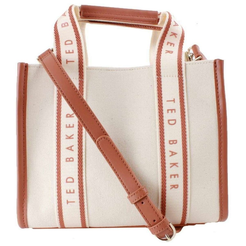 Ted Baker Georjea Branded Webbing Canvas Small Tote Bag - Natural