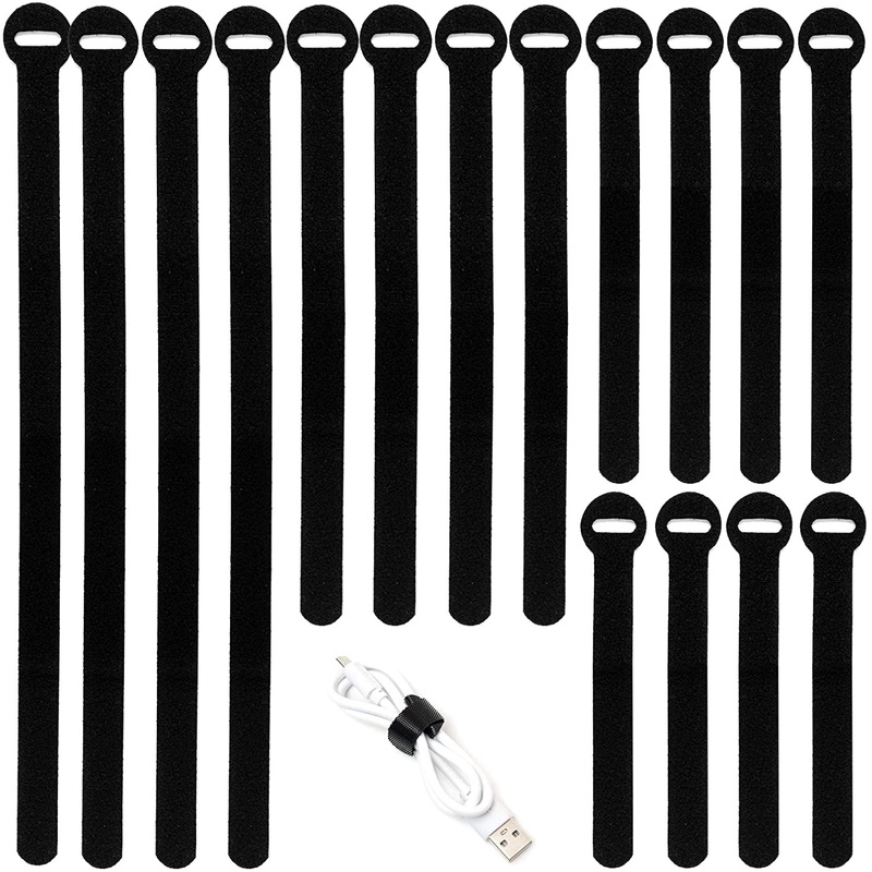 150PCS Reusable Cable Ties - 4+6+8+10Inch Multi-Purpose Cable Management Hook & Loop Cable Straps Wire Ties,Adjustable Fastening Cord Organizer,Cable Organizer for Home,Office and Data Centers,Black