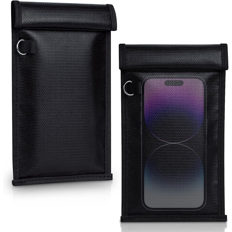 2-Pack Faraday Bags Phone & Car Key Signal Blocker, Black - M