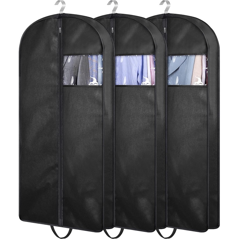 43" Travel Suit Bags With Handles, Gusseted Hanging Garment Bags for Men, 3 Pack