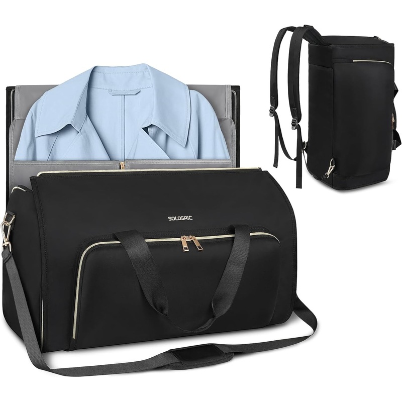 Convertible Garment Bags for Travel with Shoulder and Backpack Straps 2 Shoes Cover
