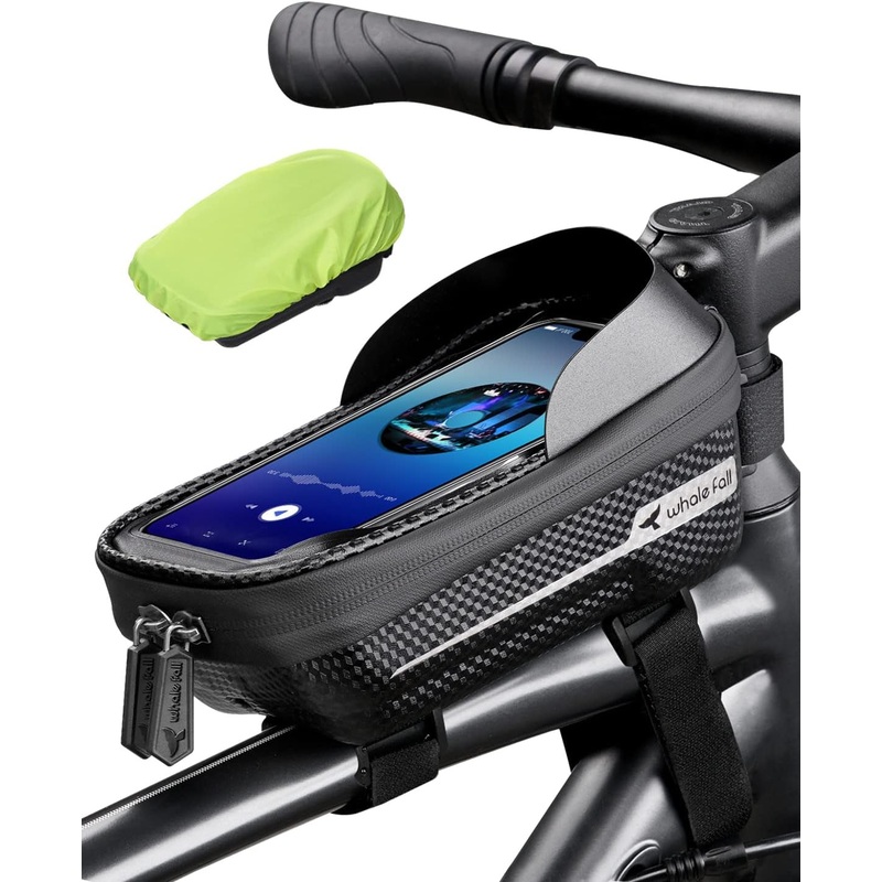 Hard Casing Bike Bag, Bike Phone Holder with TPU Touch-Screen and Rain Cover