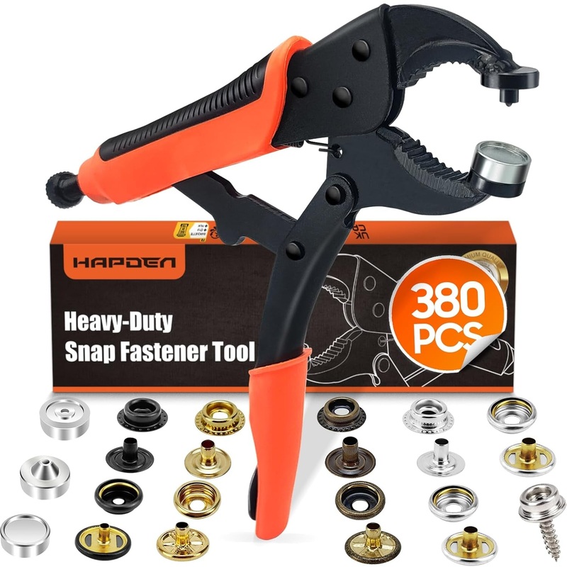 Heavy Duty Snap Fastener Repair Tool Kit with 100 Sets 4 Color Boat Cover Snaps