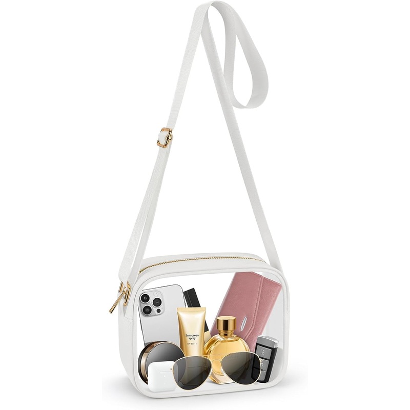 MOMSIV Clear Bag, Stadium Approved Clear Bags with Adjustable Strap Clear Stadium Bag for Women Men Concerts Sports