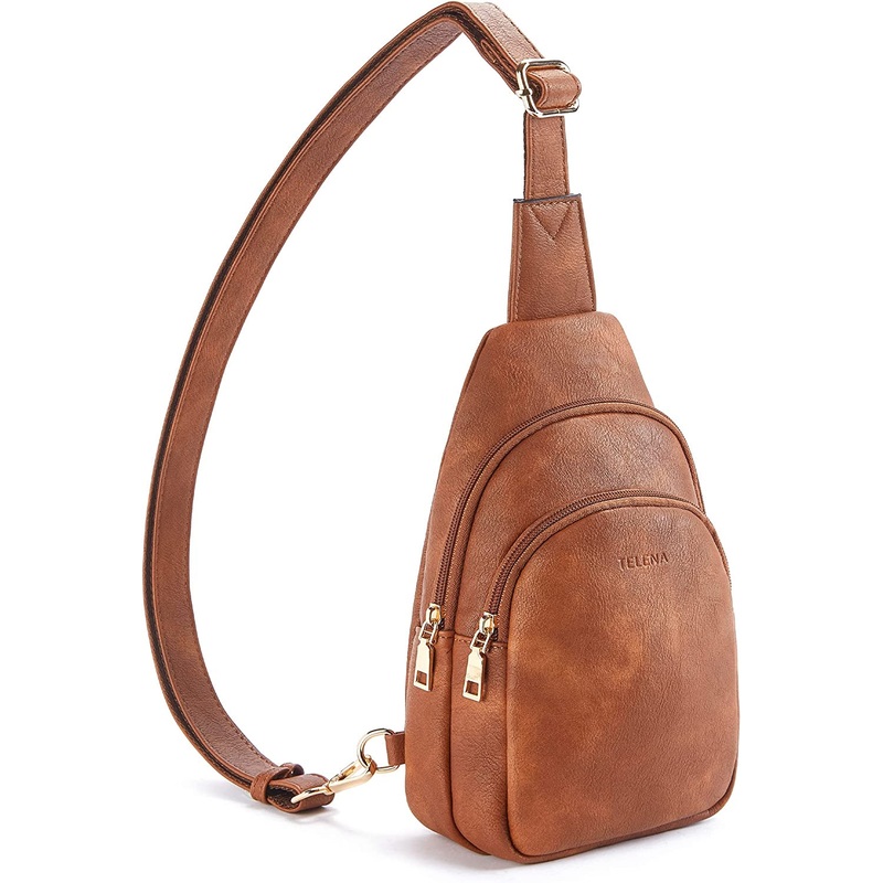 Multi-Functional Sling Bag for Women Leather Crossbody Fanny Packs Chest Bag