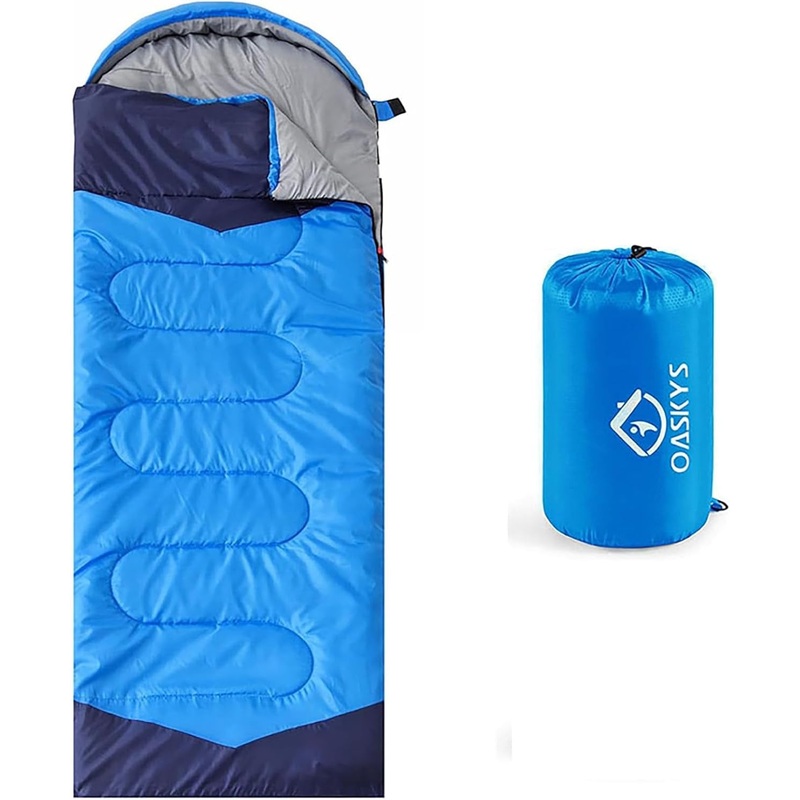 Oaskys Camping Sleeping Bag - 3 Season Warm & Cool Weather - Summer Spring Fall Lightweight Waterproof for Adults Kids - Camping Gear Equipment, Traveling, and Outdoors