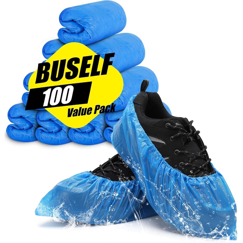 Shoe Covers Disposable Non Slip for Indoors, Pack of 100 (50 Pairs)