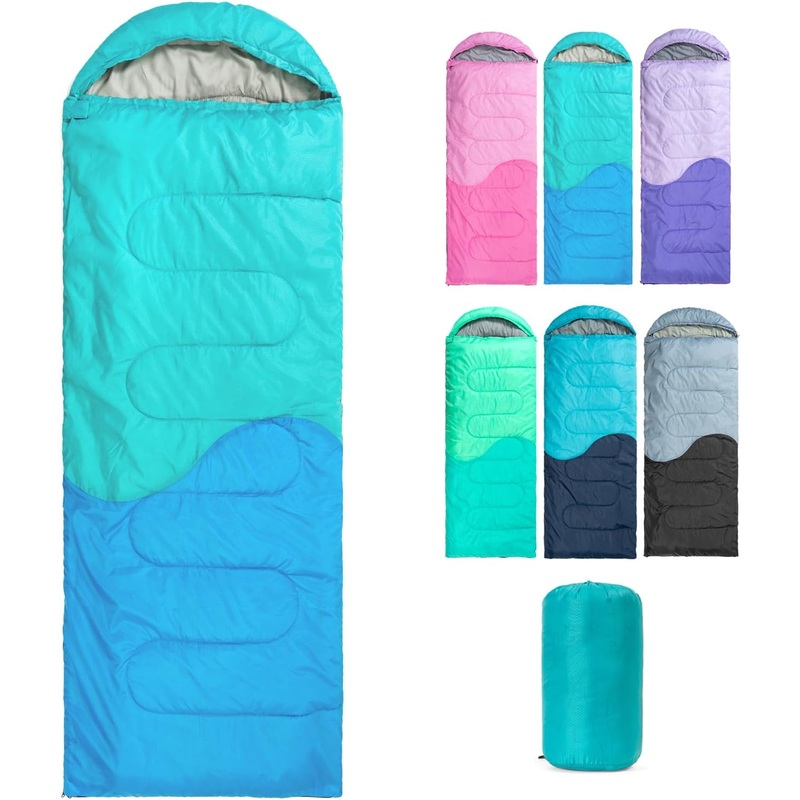 Sleeping Bag - 3 Seasons for Adults Kids Boys Girls Camping Hiking - Warm Cold Weather Lightweight Portable with Compression Bag for Backpacking in Spring, Summer, Fall and Winter