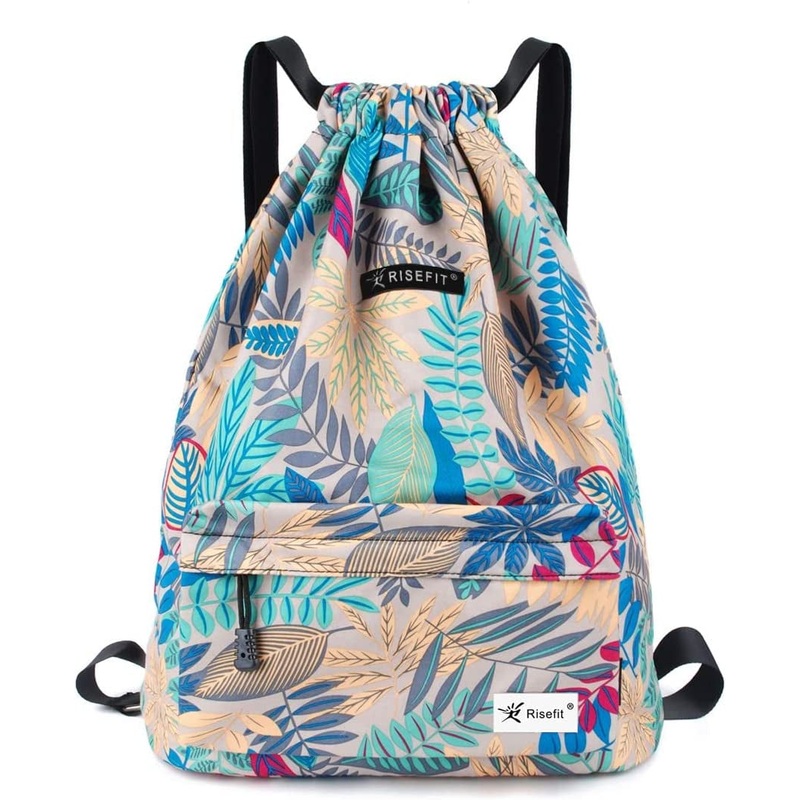 Waterproof Drawstring Backpack with Mesh Pockets & Adjustable Straps, Unisex